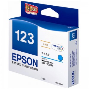 爱普生（Epson）T1232大容量青色墨盒 C13T123280（适用80W 700FW 1100）