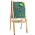 deli得力儿童滑板 7896 高70cm 70*32cm 早教 木画架 书写画板 白板 绿板